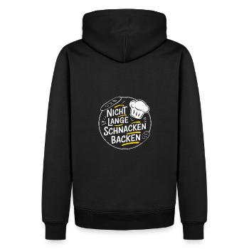 Nicht lange schnacken einfach backen. Bäckermütze - Männer Premium Bio Hoodie - Schwarz - Hinten - Nico (187cm)