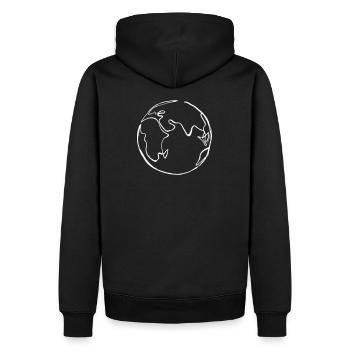The Earth - Men’s Premium Organic Hoodie - black - Back - Nico (187cm)