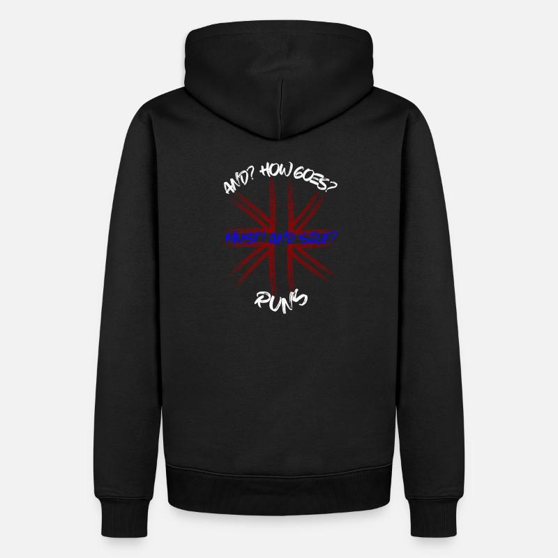 And how goes? - Männer Premium Bio Hoodie - Schwarz