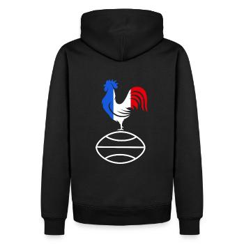 rugby supporter Rugby france - Sweat à capuche Premium bio Homme - noir - Dos - Nico (187cm)
