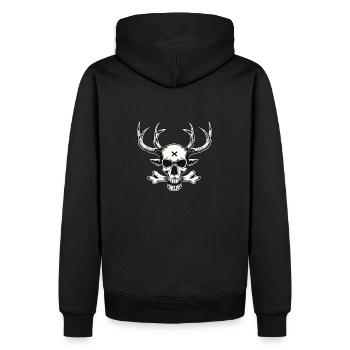 Deer Skull -Jolley Roger - Men’s Premium Organic Hoodie - black - Back - Nico (187cm)