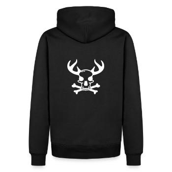 Rentier Schädel - Männer Premium Bio Hoodie - Schwarz - Hinten - Nico (187cm)