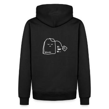 2024 C’EST L’HEURE DU THÉ POUR LA DANSE BLUES . Chemise et pochette - Sweat à capuche Premium bio Homme - noir - Dos - Nico (187cm)