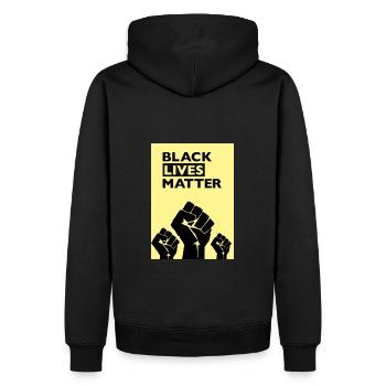 Black Lives Matter Jaune - Sweat à capuche Premium bio Homme - noir - Dos - Nico (187cm)
