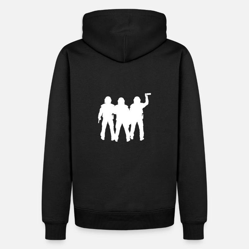 Polizei - Männer Premium Bio Hoodie - Schwarz