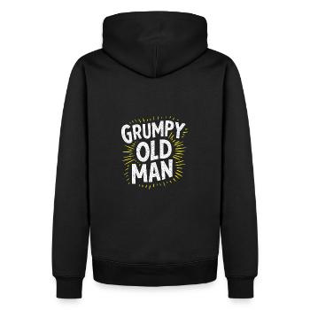 Böser grummeliger alter Mann lustiger Spruch - Männer Premium Bio Hoodie - Schwarz - Hinten - Nico (187cm)
