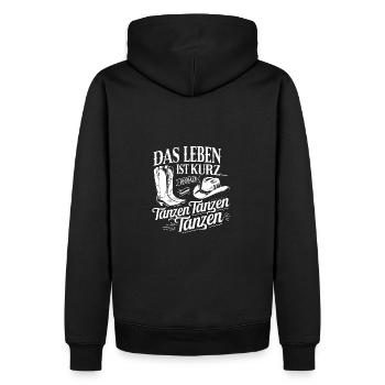 Das Leben ist kurz - nutze es zum Tanzen - Männer Premium Bio Hoodie - Schwarz - Hinten - Nico (187cm)