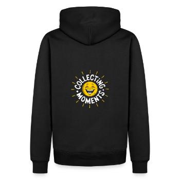 Moments d’été ensoleillés Vibrations Soleil d’été - Sweat à capuche Premium bio Homme - noir - Dos - Nico (187cm)