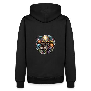 Decorative Large Skull with Small Skulls - Men’s Premium Organic Hoodie - black - Back - Nico (187cm)