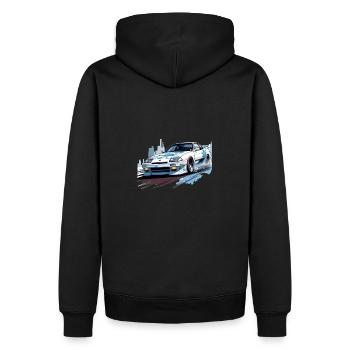 JDM Japan Motorsport Tuning Car 90s T-Shirt AI Gen - Sweat à capuche Premium bio Homme - noir - Dos - Nico (187cm)