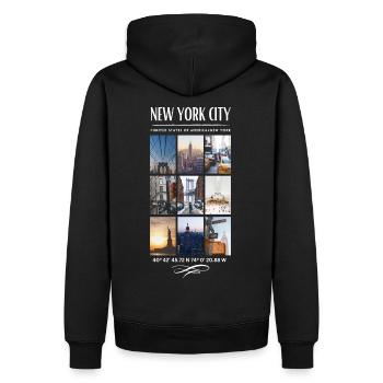 New York City Skyline NYC Manhattan - Sweat à capuche Premium bio Homme - noir - Dos - Nico (187cm)