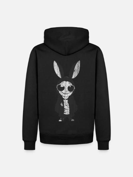 Bunny with Hoodie Sunglasses - Men’s Premium Organic Hoodie - black
