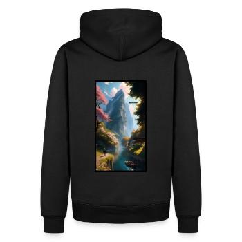 Die 4 Jahreszeiten: Sommer - Männer Premium Bio Hoodie - Schwarz - Hinten - Nico (187cm)