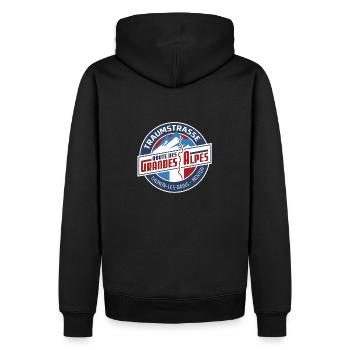 Traumstrasse Route des Grandes Alpes - Männer Premium Bio Hoodie - Schwarz - Hinten - Nico (187cm)