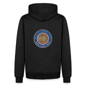 Route des Grandes Alpes | Rosette - Männer Premium Bio Hoodie - Schwarz - Hinten - Nico (187cm)
