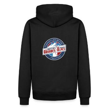 Route des Grandes Alpes | Thonon - Menton - Männer Premium Bio Hoodie - Schwarz - Hinten - Nico (187cm)