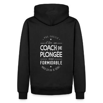 coach Plongée formidable cadeau sport plongée - Sweat à capuche Premium bio Homme - noir - Dos - Nico (187cm)
