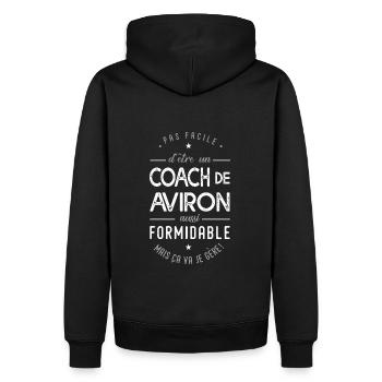 coach Aviron formidable cadeau sport aviron - Sweat à capuche Premium bio Homme - noir - Dos - Nico (187cm)