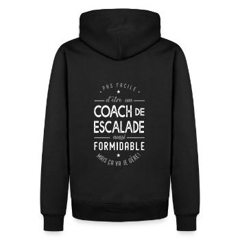 coach d'escalade formidable cadeau sport alpinisme - Sweat à capuche Premium bio Homme - noir - Dos - Nico (187cm)