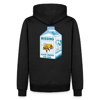 Missing: Bees - Where are our bees? - Men’s Premium Organic Hoodie - black - Back - Nico (187cm)