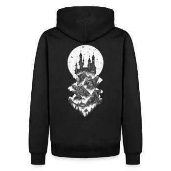Château de Dracula - blanc - Sweat à capuche Premium bio Homme - noir - Dos - Nico (187cm)