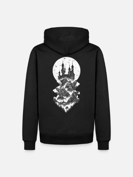 Schloss Dracula - weiß - Herre Premium økologisk hoodie - sort