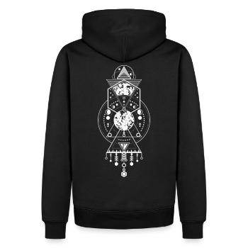 Kosmische Abstraktion - Männer Premium Bio Hoodie - Schwarz - Hinten - Nico (187cm)