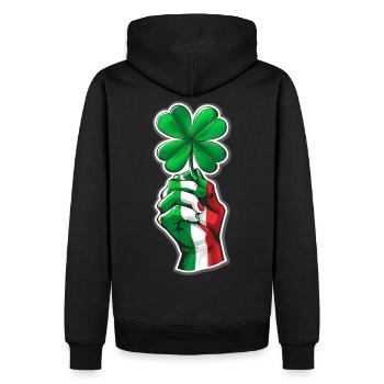 Italien Glücksbringer - Männer Premium Bio Hoodie - Schwarz - Hinten - Nico (187cm)