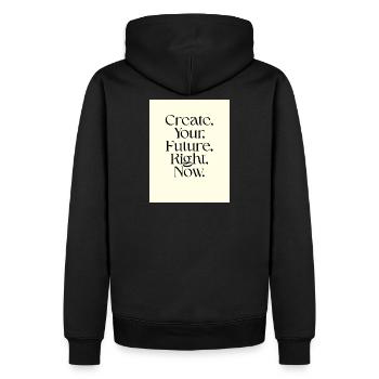 Créez votre avenir dès maintenant Typographie - Sweat à capuche Premium bio Homme - noir - Dos - Nico (187cm)