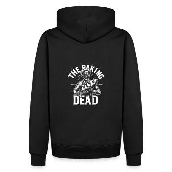 The Baking Dead gruseliger Zombie als Bäcker - Männer Premium Bio Hoodie - Schwarz - Hinten - Nico (187cm)
