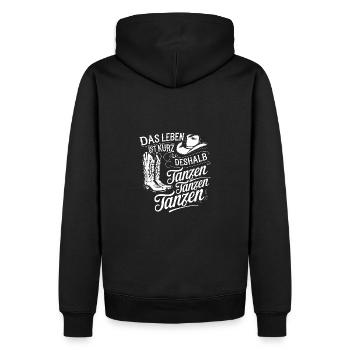 Das Leben ist kurz - nutze es zum Tanzen - Männer Premium Bio Hoodie - Schwarz - Hinten - Nico (187cm)
