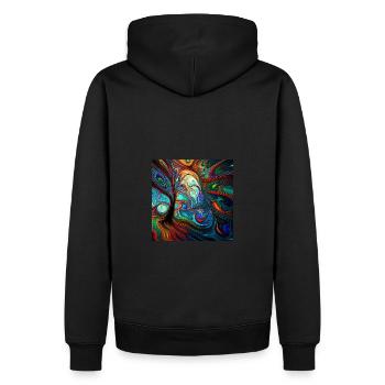 Rêves psychédéliques - Sweat à capuche Premium bio Homme - noir - Dos - Nico (187cm)