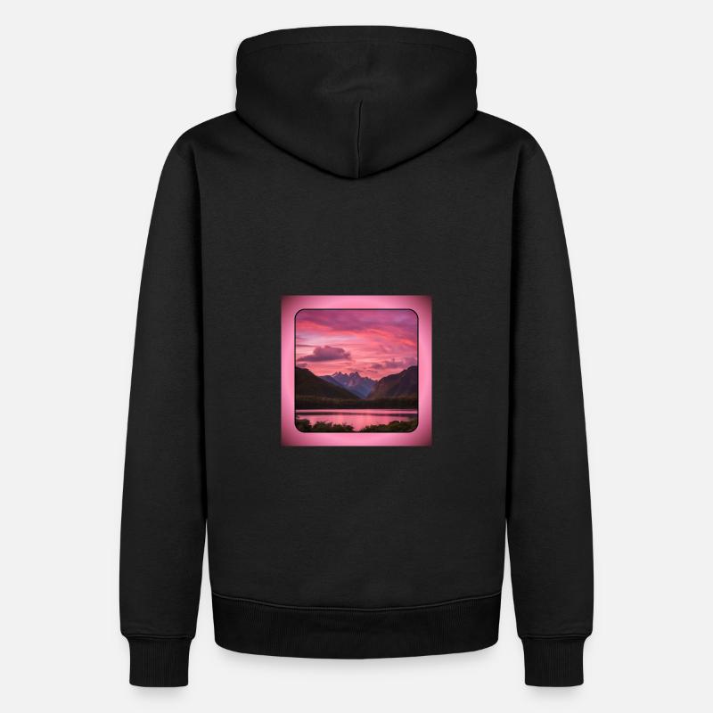 Berglandschaft - Männer Premium Bio Hoodie - Schwarz