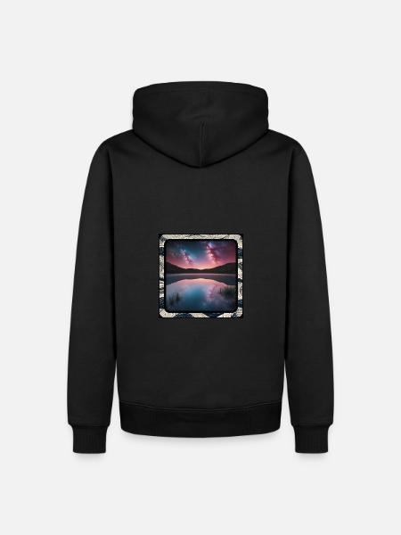 Seascape with reflections - Men’s Premium Organic Hoodie - black