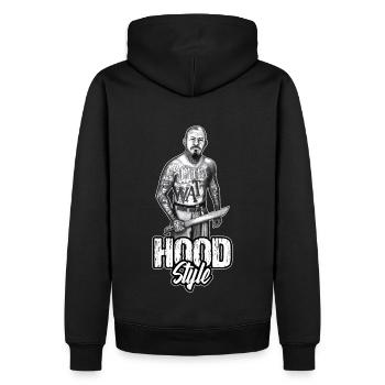 Latino Gangster Street Hood Style - Sweat à capuche Premium bio Homme - noir - Dos - Nico (187cm)