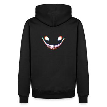 smiler rgb - Männer Premium Bio Hoodie - Schwarz - Hinten - Nico (187cm)