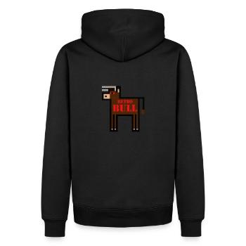 Retro Bull - Men’s Premium Organic Hoodie - black - Back - Nico (187cm)