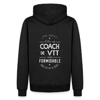 coach VTT formidable cadeau sport vélo montagne - Sweat à capuche Premium bio Homme - noir - Dos - Nico (187cm)