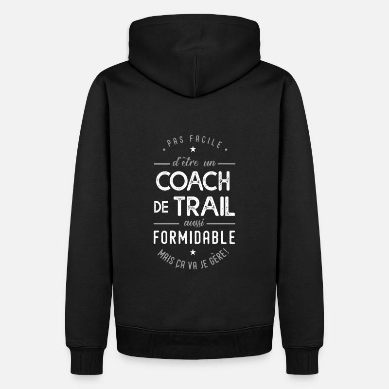 coach Trail formidable cadeau sport course à pied - Sweat à capuche Premium bio Homme - noir