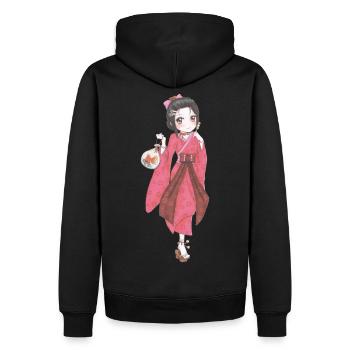 Manga - Männer Premium Bio Hoodie - Schwarz - Hinten - Nico (187cm)