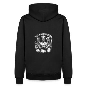 Baking Dead - backende Zombies - Männer Premium Bio Hoodie - Schwarz - Hinten - Nico (187cm)