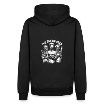 Baking Dead - backende Zombies - Männer Premium Bio Hoodie - Schwarz - Hinten - Nico (187cm)