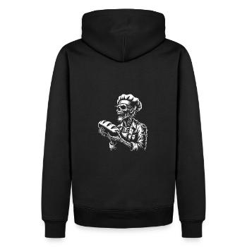 Zombie Bäcker gruseliger Bäcker - Männer Premium Bio Hoodie - Schwarz - Hinten - Nico (187cm)