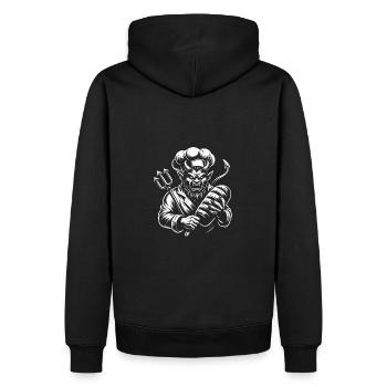 Teufel mit Bäckermütze - teuflisch guter Bäcker - Männer Premium Bio Hoodie - Schwarz - Hinten - Nico (187cm)