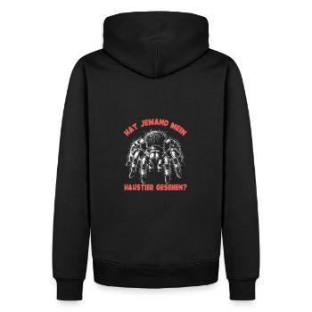 Vogelspinne Tarantel und lustiger Spinnenspruch - Männer Premium Bio Hoodie - Schwarz - Hinten - Nico (187cm)