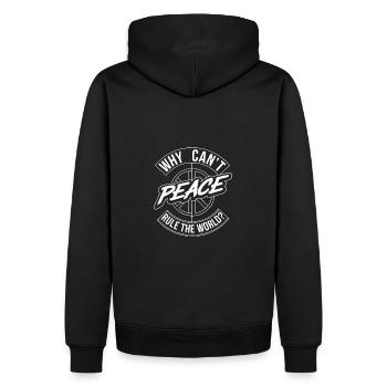 Pourquoi pas la paix pour tous - nous avons besoin d’amour - Sweat à capuche Premium bio Homme - noir - Dos - Nico (187cm)