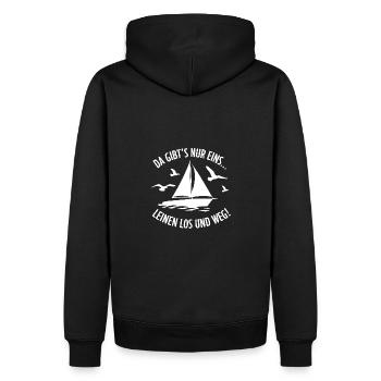 Leinen los und nichts wie weg! Wir legen ab! - Männer Premium Bio Hoodie - Schwarz - Hinten - Nico (187cm)