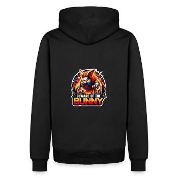 Beware of the Bunny Hasendesaster Desaster - Männer Premium Bio Hoodie - Schwarz - Hinten - Nico (187cm)