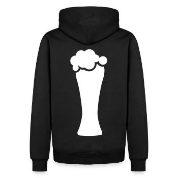 Bierglas Symbol - Männer Premium Bio Hoodie - Schwarz - Hinten - Nico (187cm)