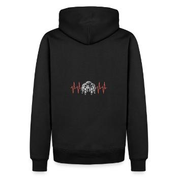 Vogelspinne Tarantel mit Herzlinie - Männer Premium Bio Hoodie - Schwarz - Hinten - Nico (187cm)